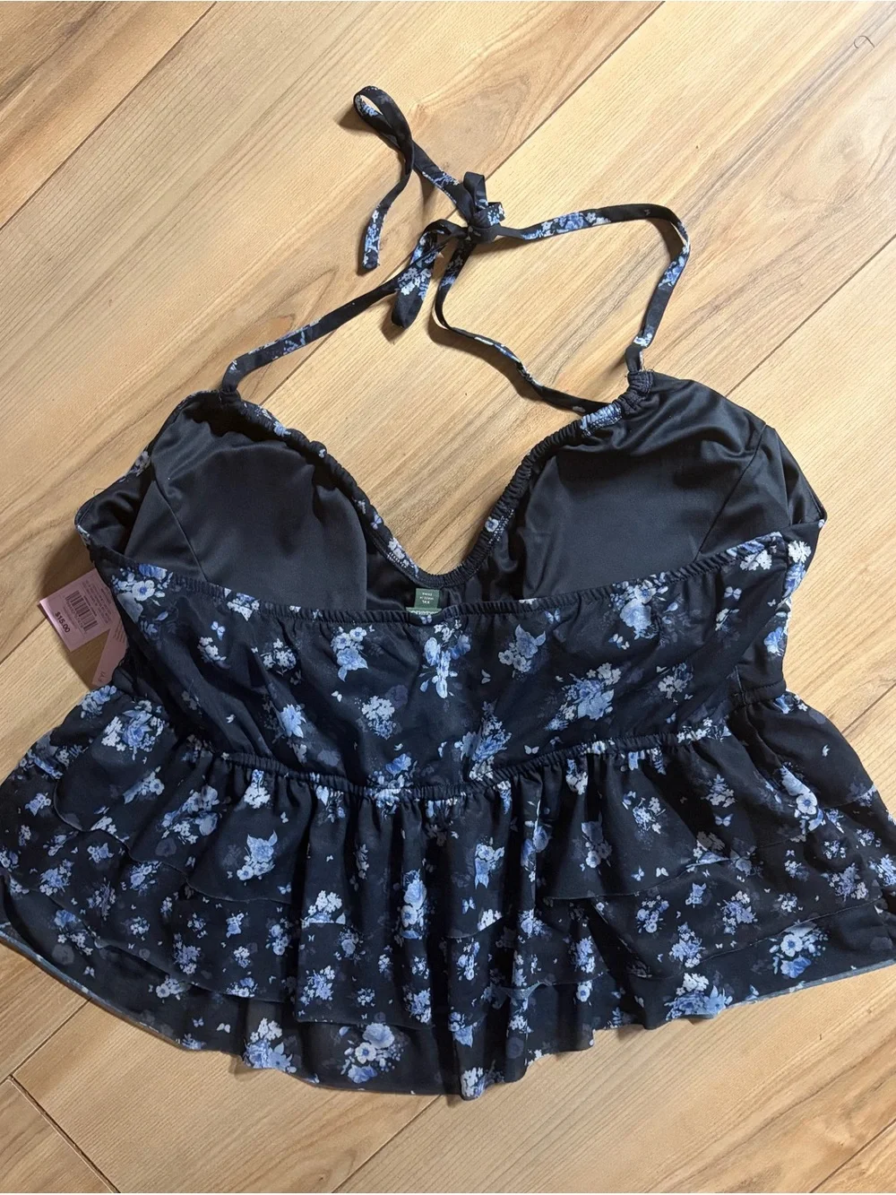 NWT! wild fable Navy Blue Floral Tiered Halter Camisole